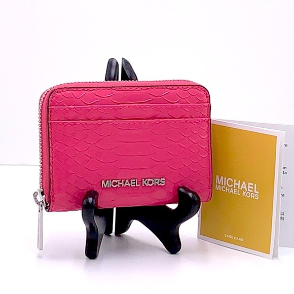 Michael Kors Handbags - MICHAEL KORS MEDIUM ZIP AROUND CARD CASE WALLET ELECTRIC PINK COLOR